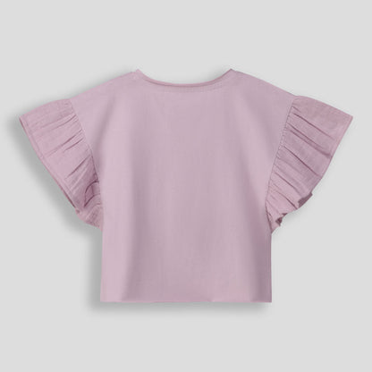 Girls Flutter Sleeve Tee Lilac