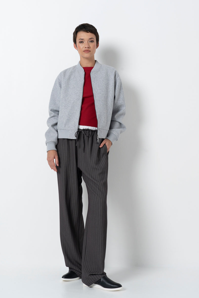 Melton Bomber Jacket Ice Mel