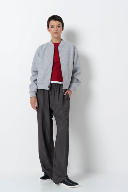 Melton Bomber Jacket Ice Mel