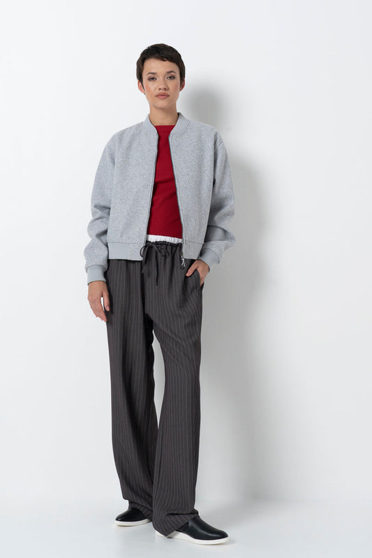 Melton Bomber Jacket Ice Mel