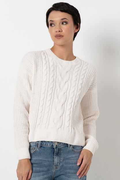 Chenille Cable Jumper Milk