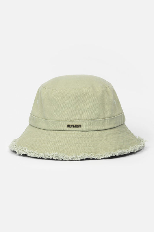 Raw Edge Denim Hat Sage