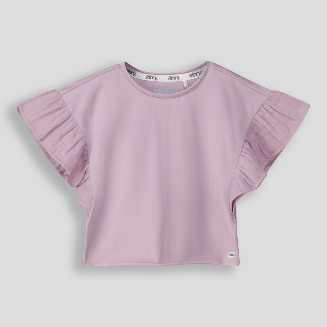 Girls Flutter Sleeve Tee Lilac
