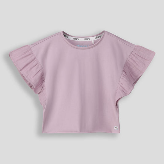 Girls Flutter Sleeve Tee Lilac