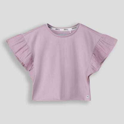 Girls Flutter Sleeve Tee Lilac