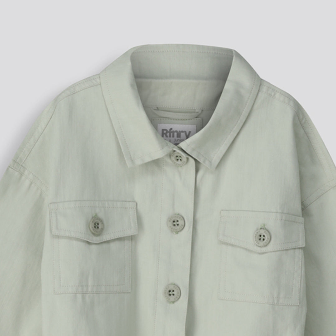Girls Twill Jacket Green