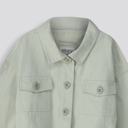 Girls Twill Jacket Green