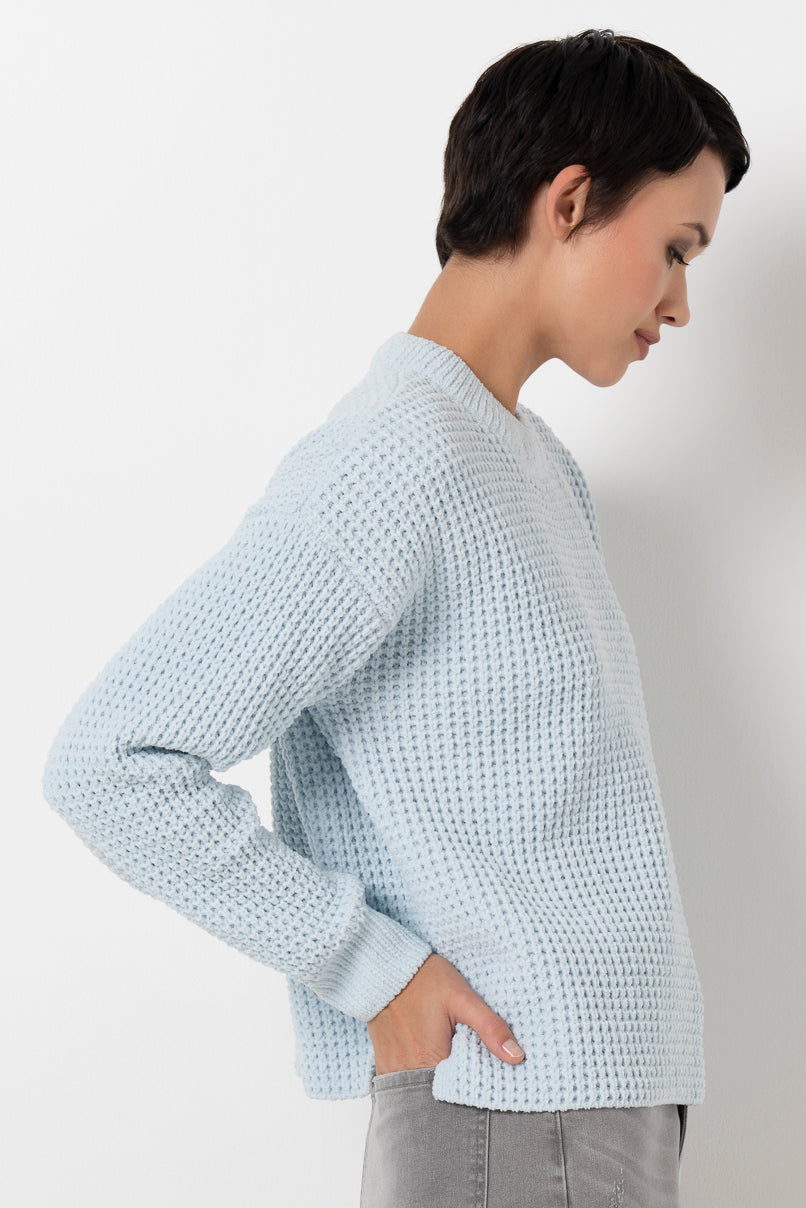 Chenille Waffle Jumper Blue
