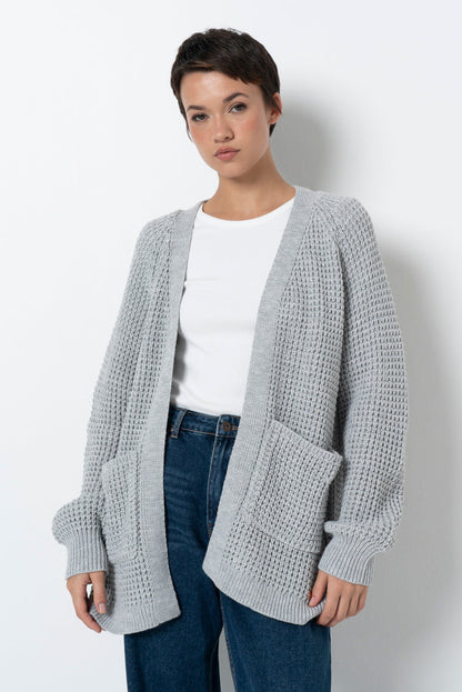 Waffle Cardigan Ice Mel