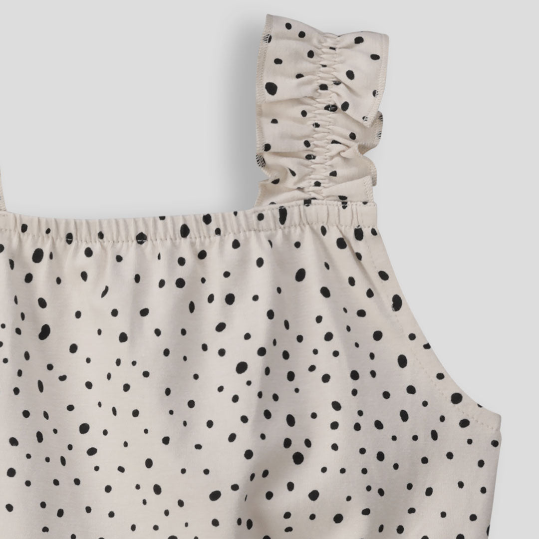 Girls Frill Sleeve Top Stone