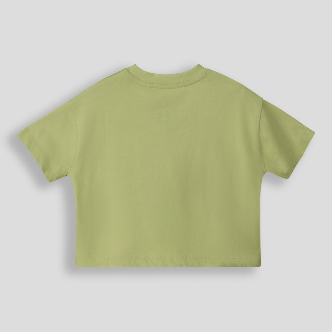 Girls Boxy Tee Green