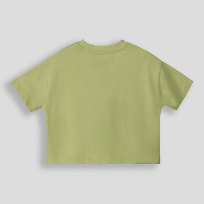 Girls Boxy Tee Green