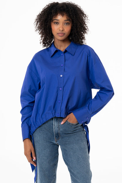 Drawstring Shirt Blue