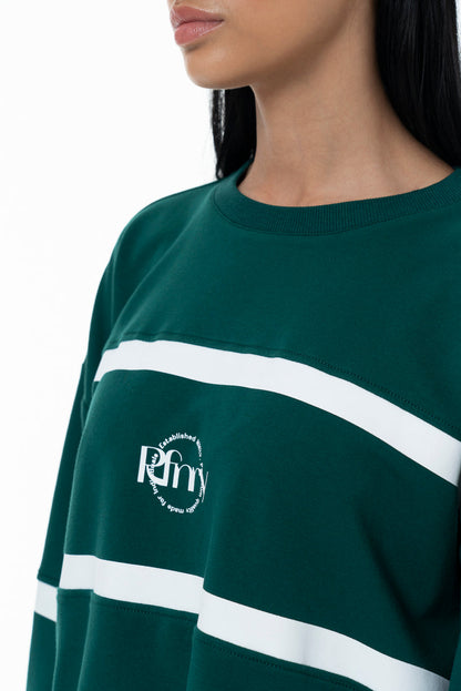 Striped Crewneck Sweatshirt Green