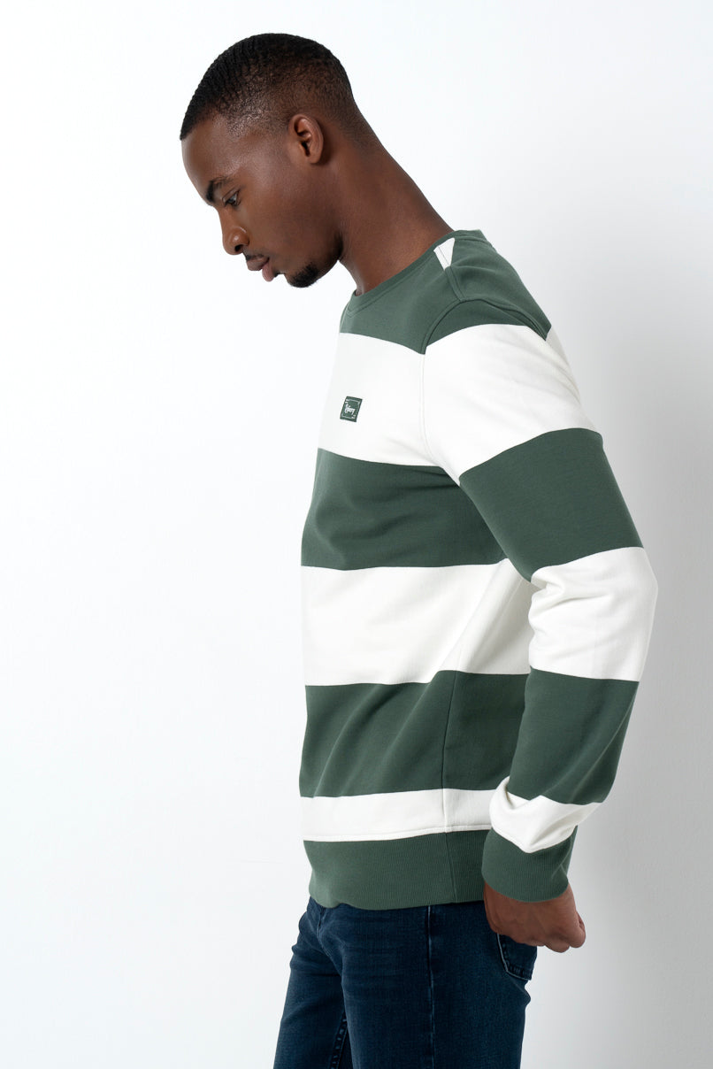 Striped Crewneck Sweater Fatigue