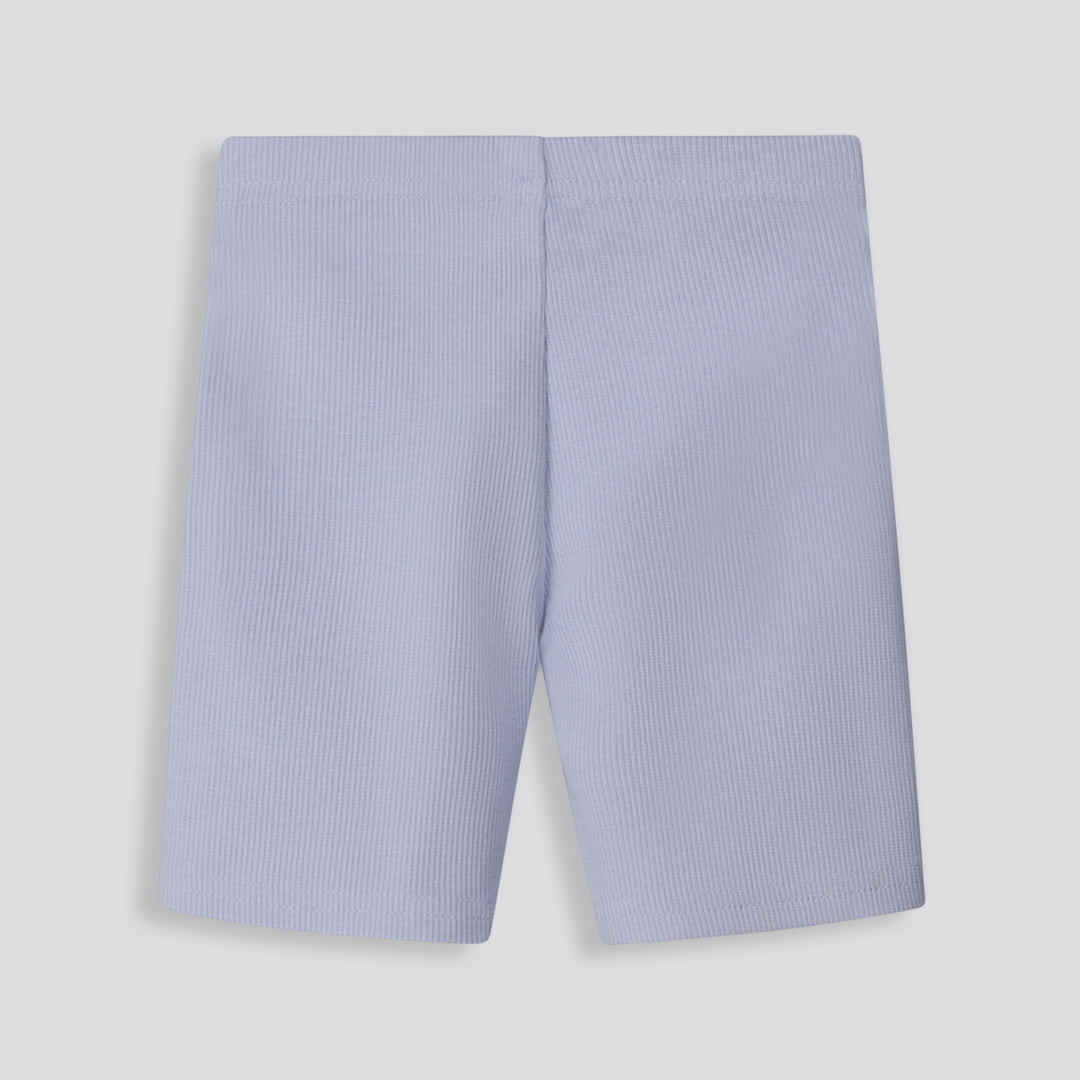 Girls Ribbed Biker Shorts Blue