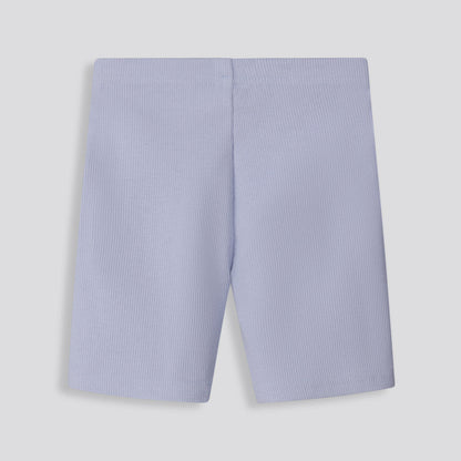 Girls Ribbed Biker Shorts Blue