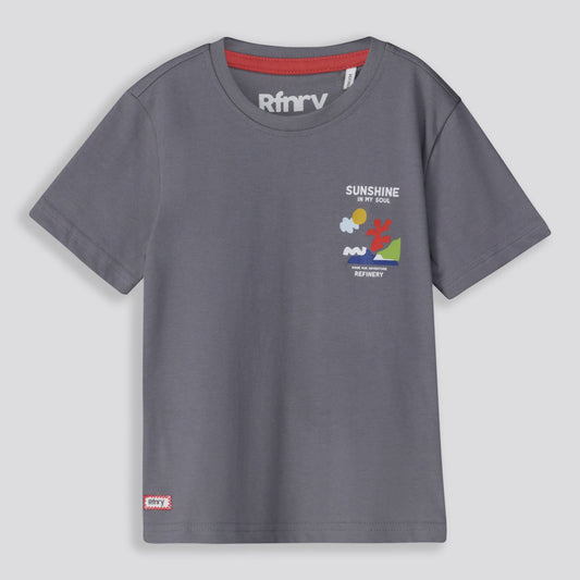 Boys Statement Tee Charcoal