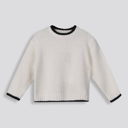 Girls Loop Yarn Jumper Milk