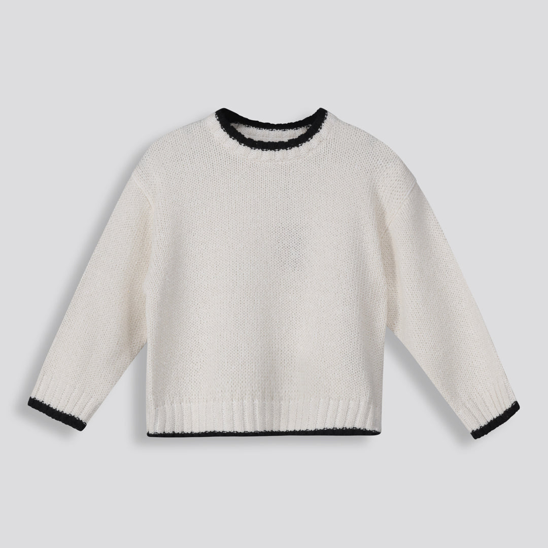 Girls Loop Yarn Jumper Milk