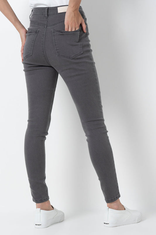 Rf09 Hi Waisted Skinny Jeans Grey Wash