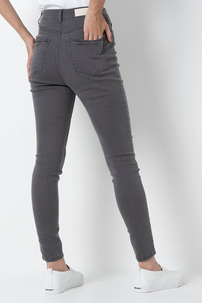 Rf09 Hi Waisted Skinny Jeans Grey Wash