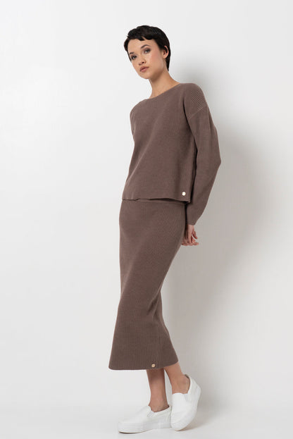 Ribbed Jumper Brown
