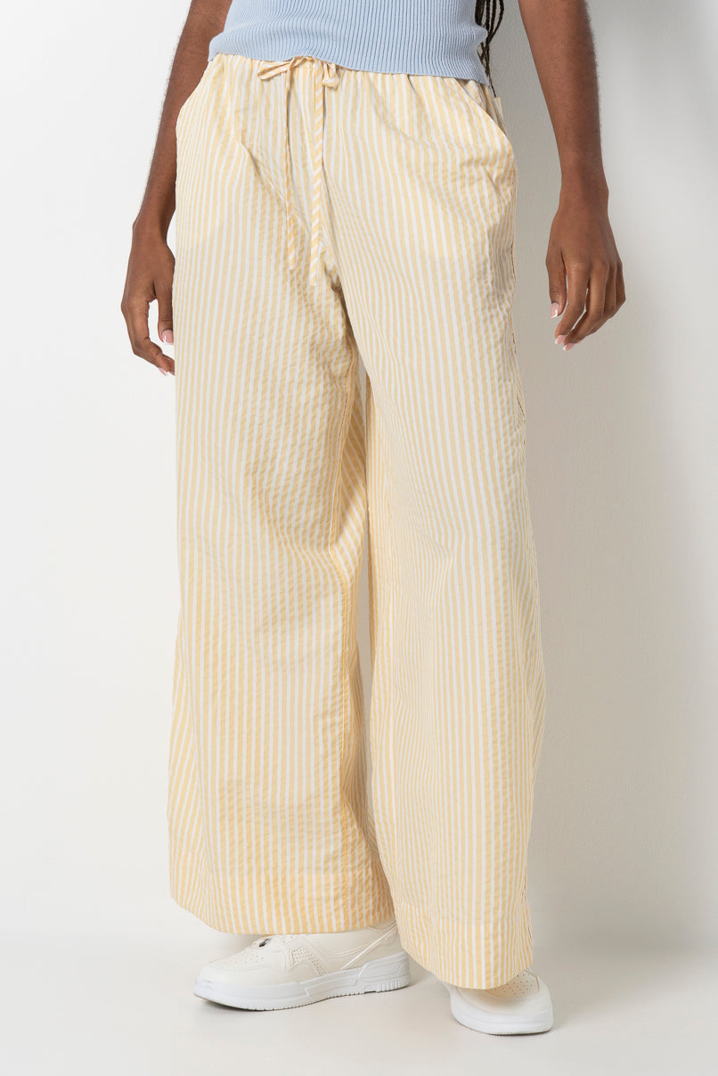 Relaxed Seersucker Pants Yellow