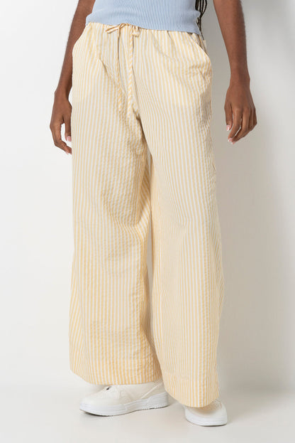 Relaxed Seersucker Pants Yellow