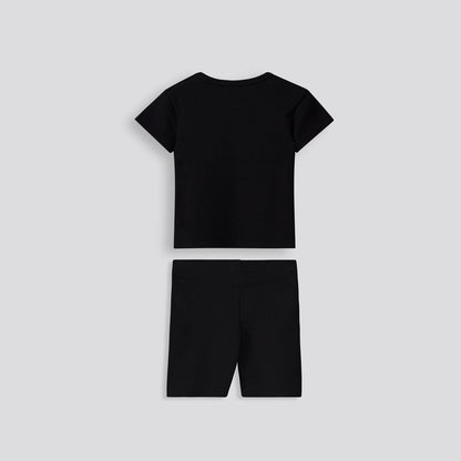 Girls Ribbed Cycle Shorts Black