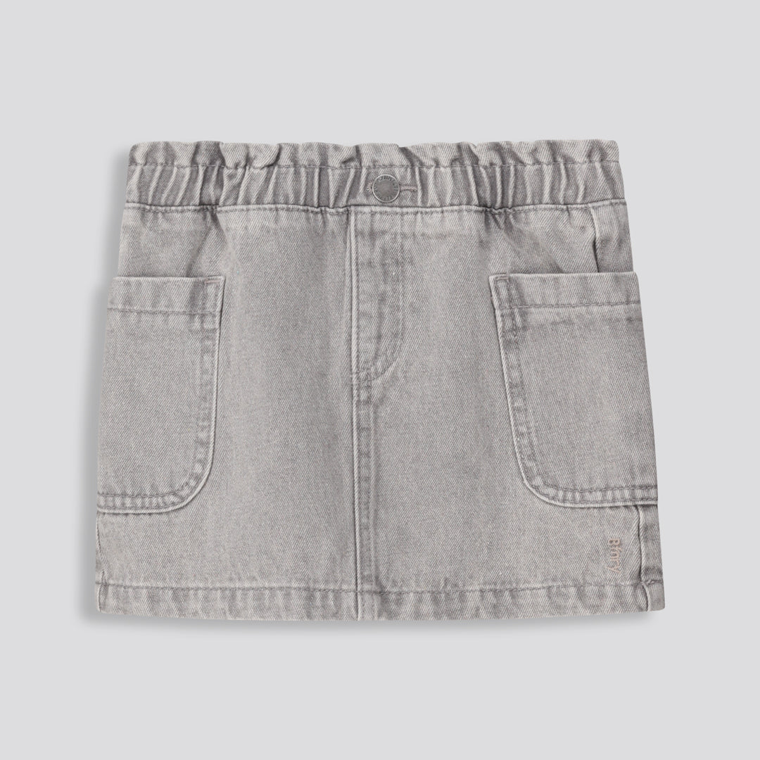 Girls Grey Denim Skirt Grey Wash