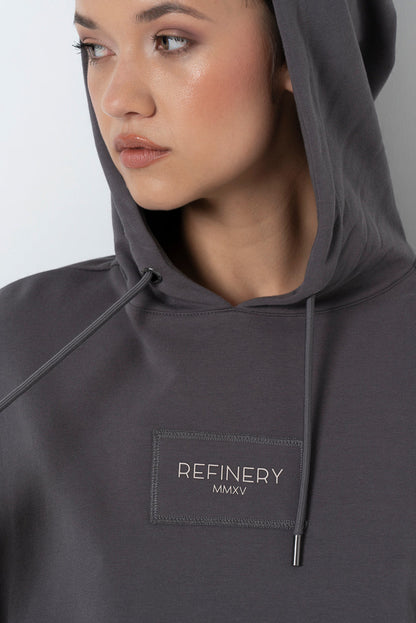 Long Length Hoodie Charcoal
