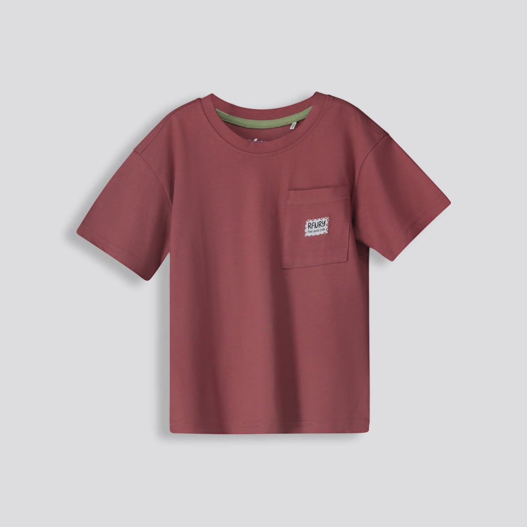 Boys Oversized Tee Burgundy