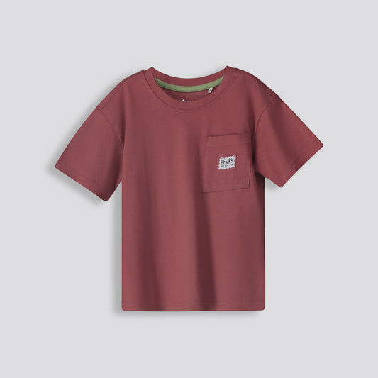 Boys Oversized Tee Burgundy