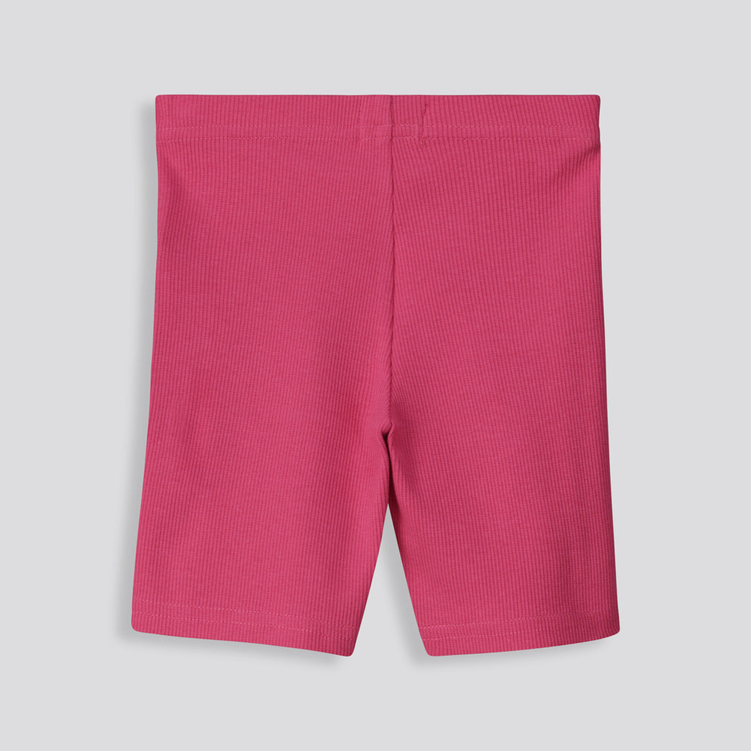Girls Ribbed Cycle Shorts Pink
