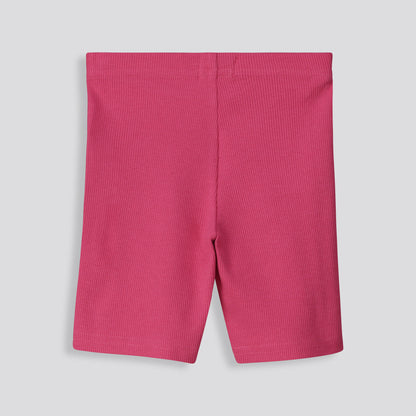 Girls Ribbed Cycle Shorts Pink