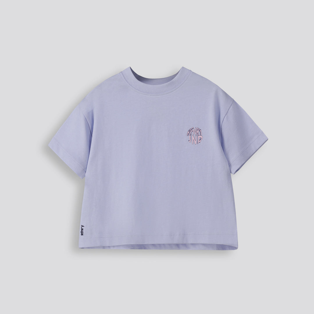 Girls Cropped Boxy Tee Blue