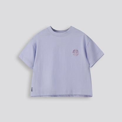 Girls Cropped Boxy Tee Blue