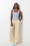 Relaxed Seersucker Pants Yellow