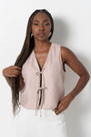 Front Tie Vest Mushroom