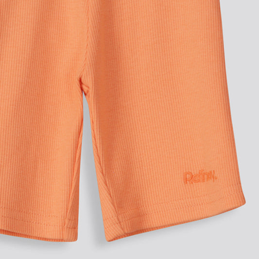 Girls Ribbed Biker Shorts Orange