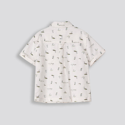 Boys Printed Shirt Off White