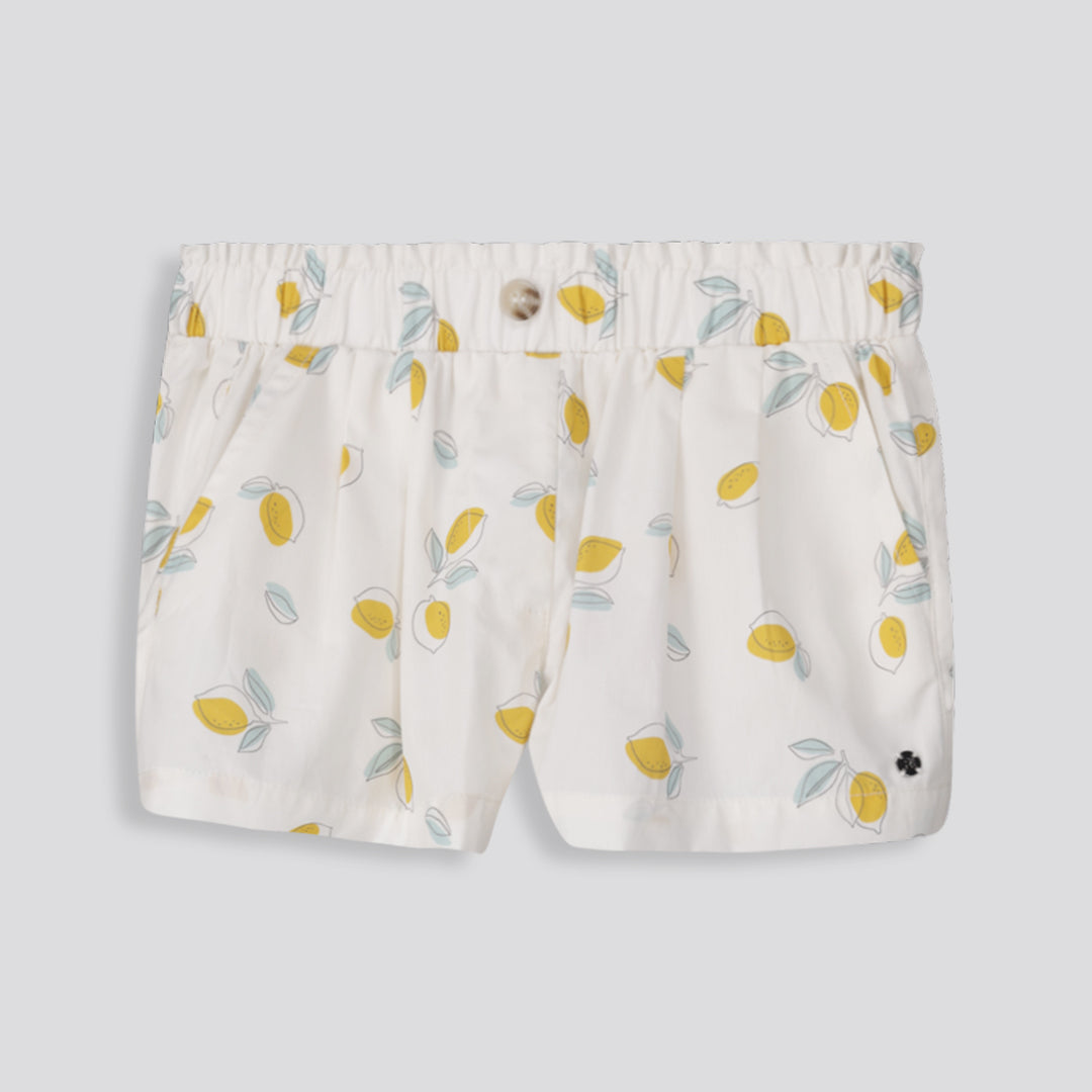 Girls Pleated Shorts Milk