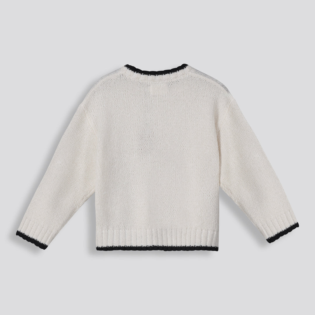 Girls Loop Yarn Jumper Milk