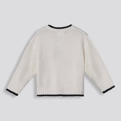 Girls Loop Yarn Jumper Milk