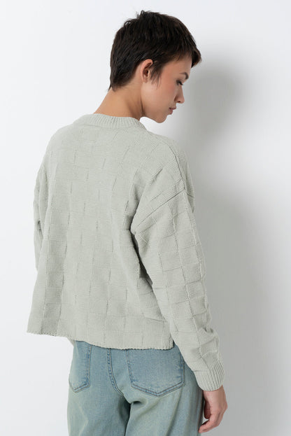 Basket Weave Jumper Sage