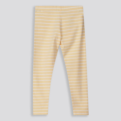 Girls Striped Leggings Yellow