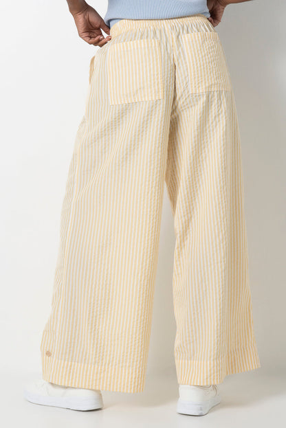 Relaxed Seersucker Pants Yellow
