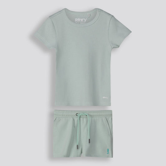 Girls Ribbed Tee Sage