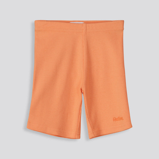 Girls Ribbed Biker Shorts Orange